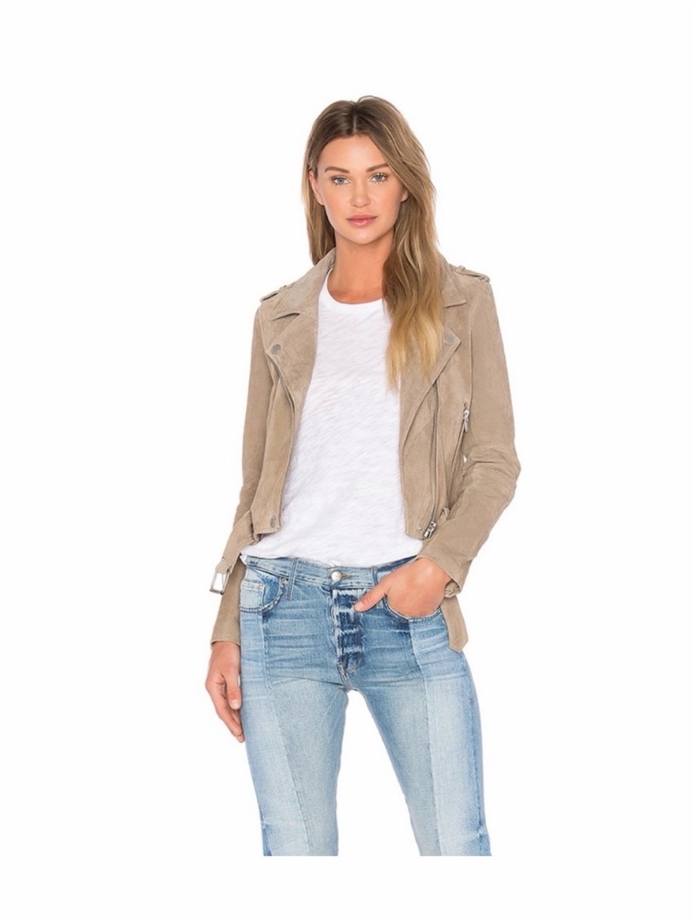 NWT BlankNYC taupe suede moto jacket sz.XL